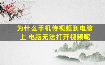 为什么手机传视频到电脑上 电脑无法打开视频呢